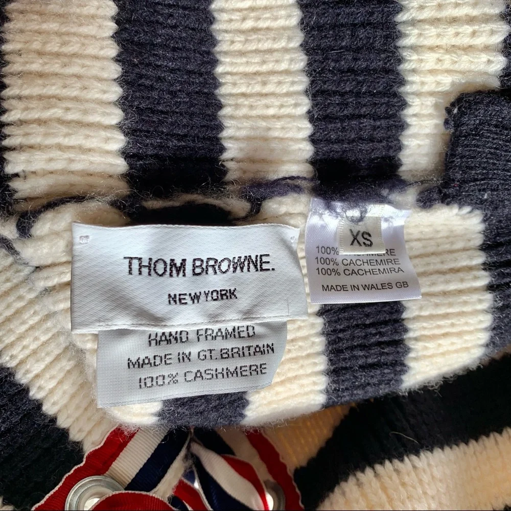 Thom Browne Cashmere Ribbon Tie Sweater Size XS Rare! - Picture 6 of 6